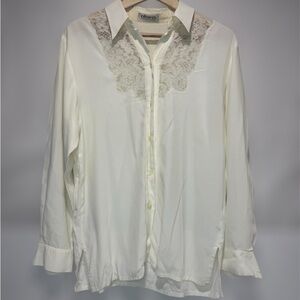 Olsen Collection White Lace Detail Blouse